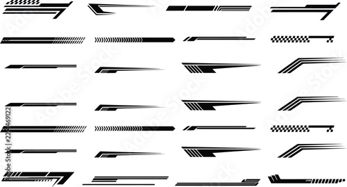 racing car stickers vector set vehicle decals and sports graphics for tuning