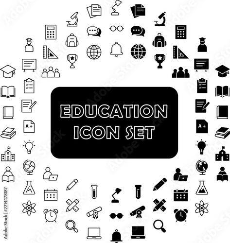 Education and School Essentials Icon Set