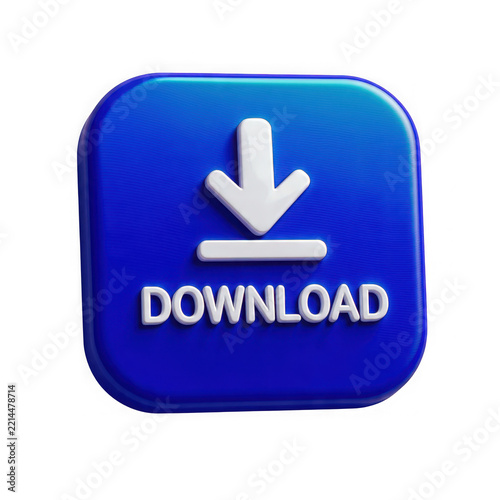 Blue download button with arrow icon
