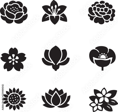 flower vector design set icon art illustrator