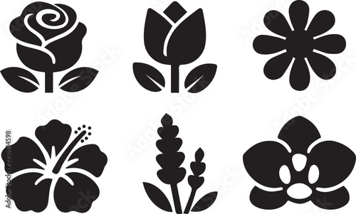 flower vector design set icon art illustrator