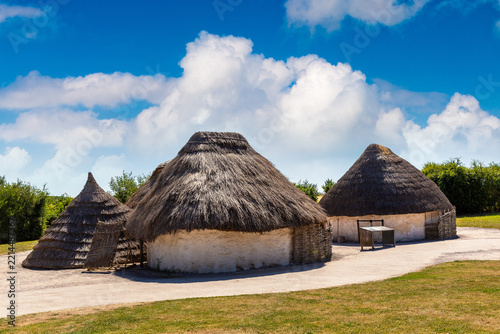 Prehistoric Neolithic Village Houses near Stonehenge in Wiltshire, England, UK