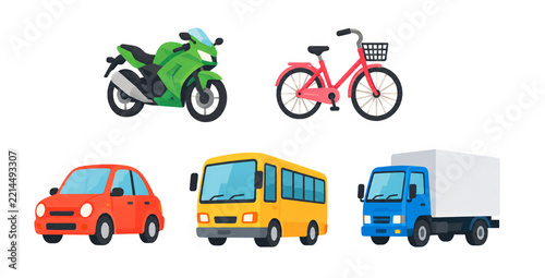 Set of vehicle stickers PNG on a transparent background