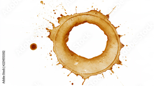 Coffee Stain Ring on White Background