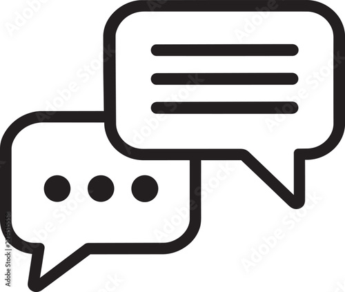 Chat Message Icon With Speech Bubbles For Online Communication Conversation Messaging And Social Media