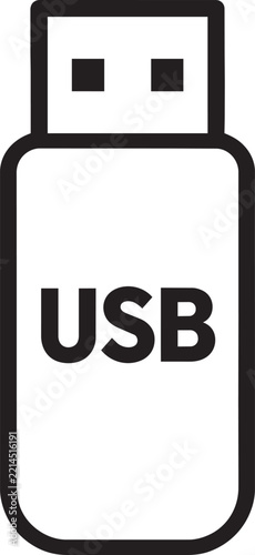 USB Flash Drive Icon For Data Storage File Transfer Computer Technology And Digital Device