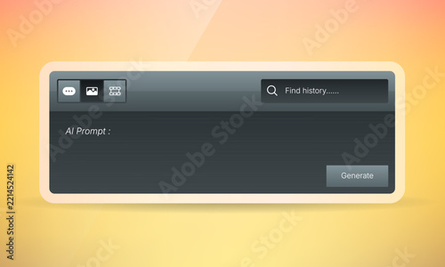 Modern AI Image Generator Panel UI Mockup with Prompt Input
D