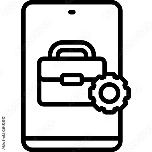 Business Management App icon in line style