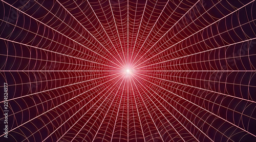 Digital tunnel perspective a vibrant red and purple cybernetic corridor