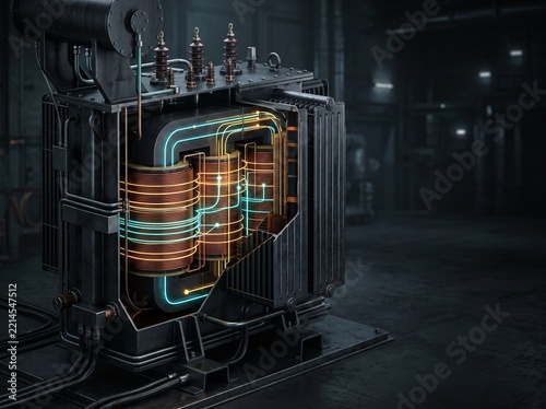 Cross Section of High Voltage Industrial Electrical Transformer