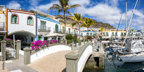 Gran Canaria Canary Islands typical houses panorama in Puerto de Mogan holiday in Spain