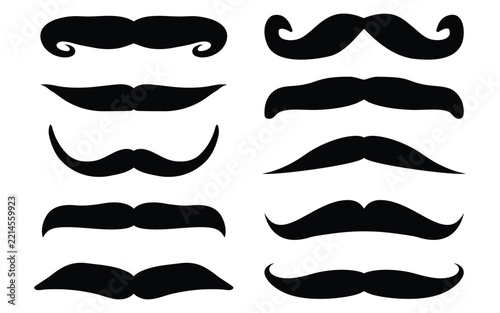 Traditional Men’s Mustache Style Collection with Refined Curved, Twisted, and Decorative Facial Hair Designs
