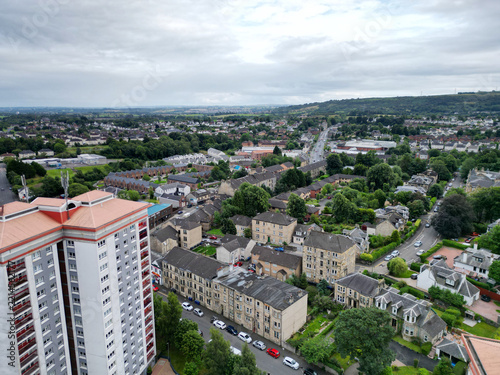 aerial view of paisley with glennifer braes in view