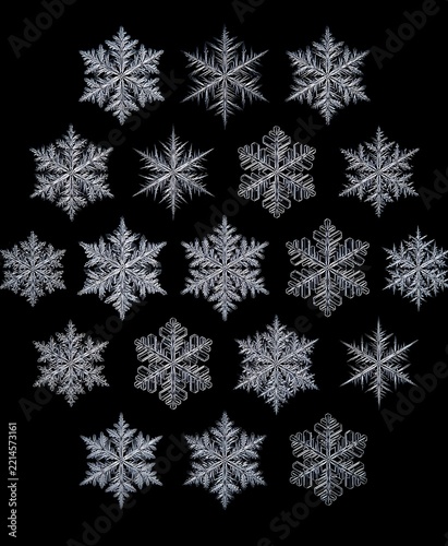 Intricate Snowflake Crystals Collection