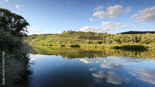 Obraz na plátně herbstliche Landschaft der Mosel