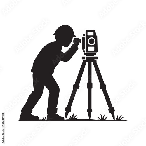Land Surveying And Construction Site Measurement Vector Icons