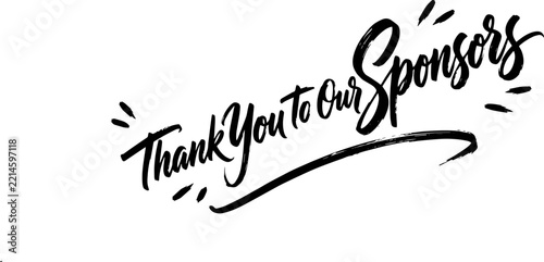 Thank You To Our Sponsors Expressive Script Lettering For Event Thanks And Appreciation