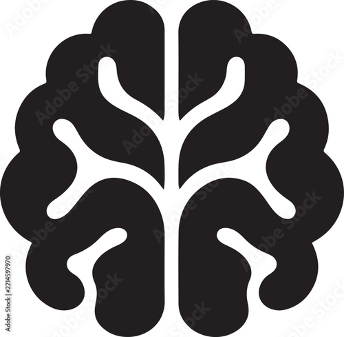 Artificial Intelligence Brain Technology Black Silhouette Icon