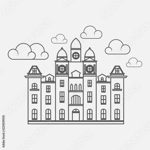 vintage Castle Lodge outline vector