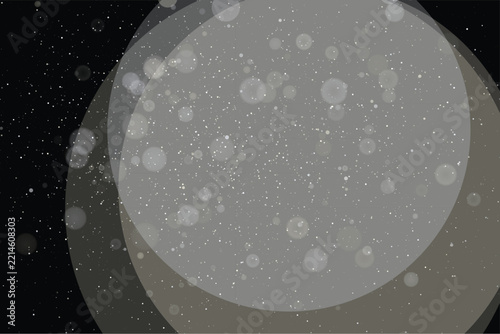 Abstract white bokeh light circles overlay on dark night sky for cinematic photography effects.