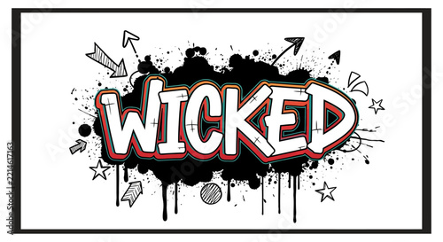 Wicked Graffiti Art with Paint Splatters and Arrows