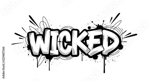 Wicked Graffiti Art Word - Urban Street Art Typography
