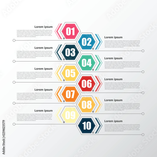 A simple, user-friendly infographic suitable for presenting workflow steps or explaining various details; it covers a total of 10 topics.