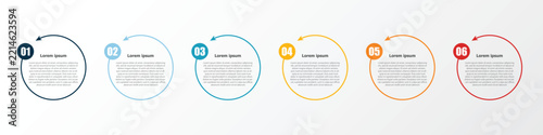 A simple, user-friendly infographic suitable for presenting workflow steps or explaining various details; it covers a total of 6 topics.