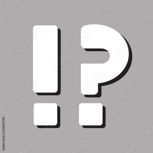 Exclamation and question mark vector icon set in comic book style