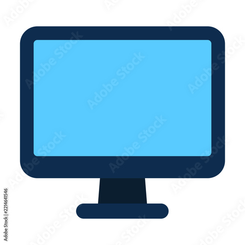 Blue Computer Monitor Screen Vector