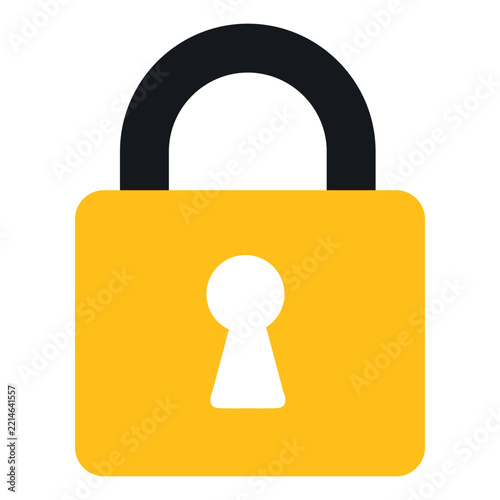 Gold Padlock Security Vector