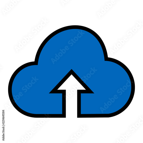 Blue Cloud Upload Arrow Vector