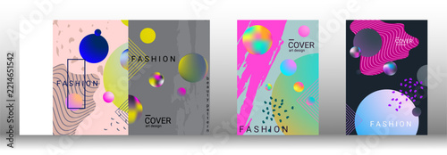 Minimum vector coverage. Set of modern abstract covers. Rich VIP design. Future futuristic template with abstract gradient shapes for the design of banners, posters, booklets, reports, magazines.