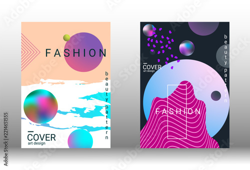 Minimum vector coverage. Set of modern abstract covers. Rich VIP design. Future futuristic template with abstract gradient shapes for the design of banners, posters, booklets, reports, magazines.