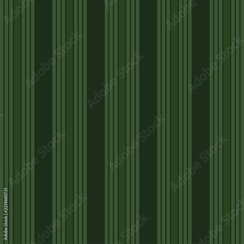 Seamless vertical striped pattern background vector illustration.Abstract flat geometric repeating parallel lines in dark forest green tones for retro menswear fashion and bio organic matcha packaging