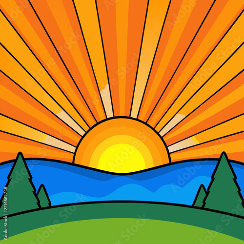 sunset in the mountains