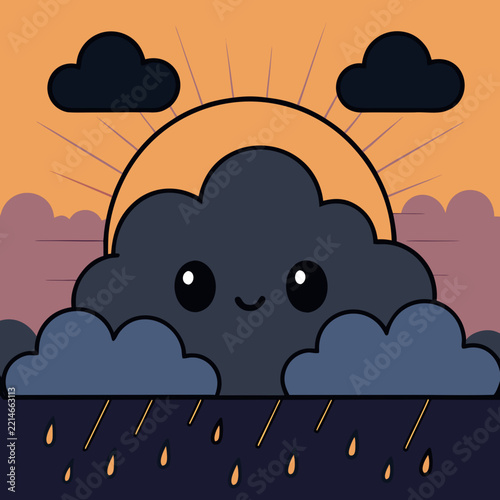 rain clouds and rain