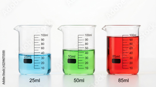 Colorful liquid layers in test tubes with labels