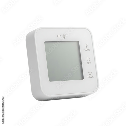 Smart home digital temperature and humidity sensor isolated on transparent background