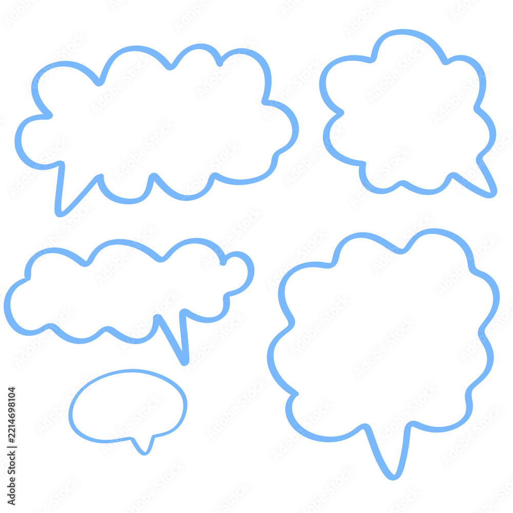 Fototapeta premium set of blue speech bubbles