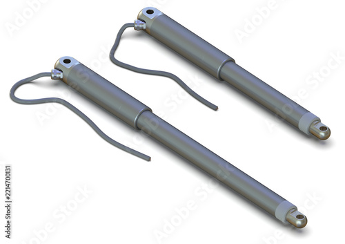 Linear actuator isolated on white