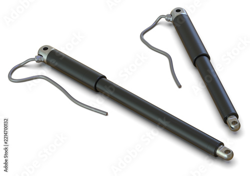 Linear actuator isolated on white