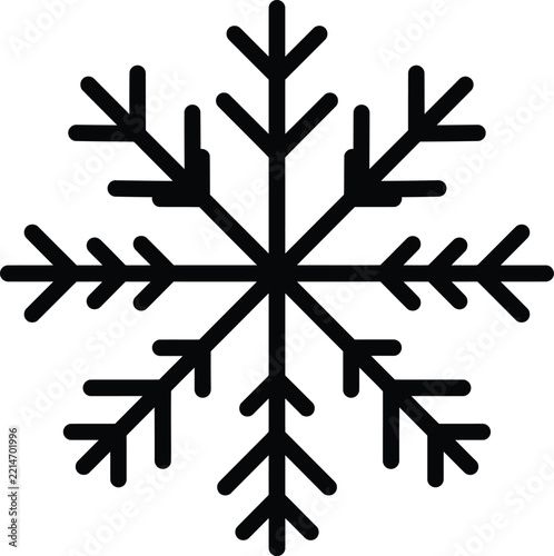 Snowflake silhouette vector. Snow crystal vector icon