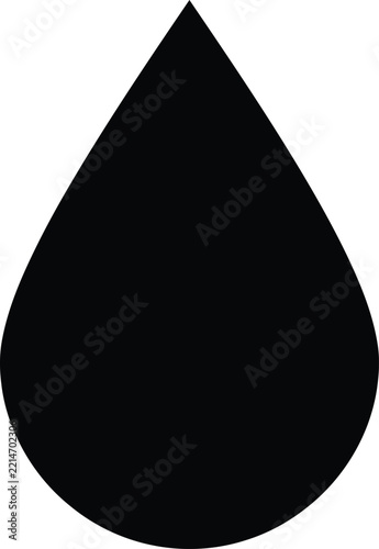 Water drop silhouette vector. Teardrop vector icon
