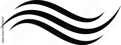 Wavy lines silhouette vector. Flow lines vector icon