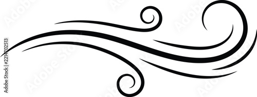 Wind swirl silhouette vector. Airflow graphic vector icon