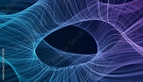 Abstract Luminous Wave Field in Blue and Purple