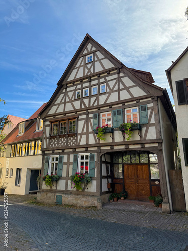Historical monument in the city of Sindelfingen. Half-timbered houses on Kurze G 1/1, Sindelfingen in Germany