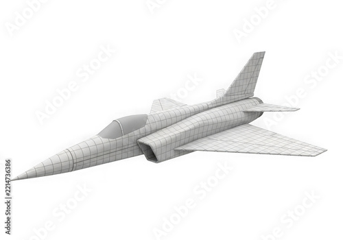 Wireframe jet aircraft