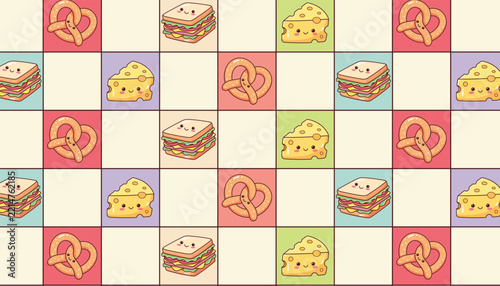 Cartoon Food Pattern Background